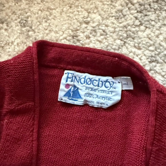 Women's Burgundy Cardigan Sweater - Picture 2 of 2